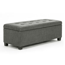Load image into Gallery viewer, La Bella 102cm Dark Grey Storage Ottoman Stool Fabric
