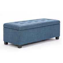 Load image into Gallery viewer, La Bella 102cm Dark Blue Storage Ottoman Stool Fabric
