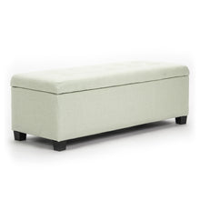 Load image into Gallery viewer, La Bella 102cm Light Green Storage Ottoman Stool Fabric
