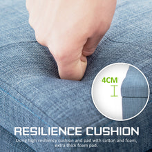 Load image into Gallery viewer, La Bella 102cm Light Grey Blue Storage Ottoman Stool Fabric
