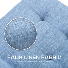 Load image into Gallery viewer, La Bella 102cm Light Grey Blue Storage Ottoman Stool Fabric
