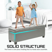 Load image into Gallery viewer, La Bella 102cm Grey Storage Ottoman Stool Leather
