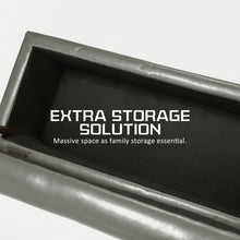 Load image into Gallery viewer, La Bella 102cm Grey Storage Ottoman Stool Leather
