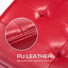 Load image into Gallery viewer, La Bella 102cm Red Storage Ottoman Stool Leather
