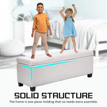 Load image into Gallery viewer, La Bella 102cm Snow White Storage Ottoman Stool Leather
