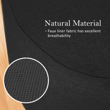 Load image into Gallery viewer, La Bella Black Fabric Ottoman Round Wooden Leg Foot Stool
