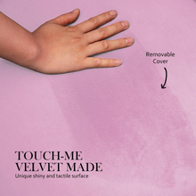 Load image into Gallery viewer, La Bella Pink Round Ottoman Foot Stool Velvet Fabric Metal Leg
