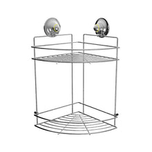 Load image into Gallery viewer, PowerLoc Double Corner Shelf Large Removable Suction - Chrome
