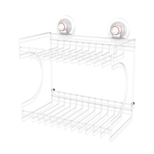 Load image into Gallery viewer, PowerLoc Double Rectangular Shelf Removable Suction - White
