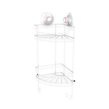 Load image into Gallery viewer, PowerLoc Double Corner Shelf Removable Suction Small - White
