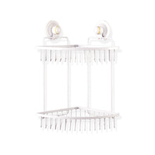 Load image into Gallery viewer, KiahLoc White Double Corner Shelf Removable Suction

