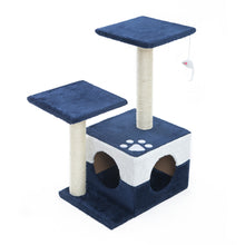 Load image into Gallery viewer, Paw Mate 69cm Blue Cat Tree Mono Multi Level Scratcher

