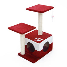 Load image into Gallery viewer, Paw Mate 69cm Red Cat Tree Mono Multi Level Scratcher
