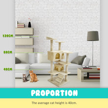Load image into Gallery viewer, Paw Mate 130cm Beige Cat Tree Soho Multi Level Scratcher
