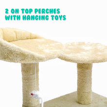 Load image into Gallery viewer, Paw Mate 130cm Beige Cat Tree Soho Multi Level Scratcher
