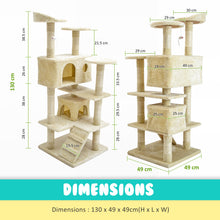 Load image into Gallery viewer, Paw Mate 130cm Beige Cat Tree Soho Multi Level Scratcher
