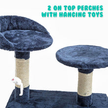 Load image into Gallery viewer, Paw Mate 130cm Blue Cat Tree Soho Multi Level Scratcher
