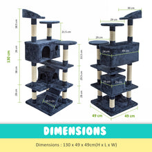 Load image into Gallery viewer, Paw Mate 130cm Blue Cat Tree Soho Multi Level Scratcher
