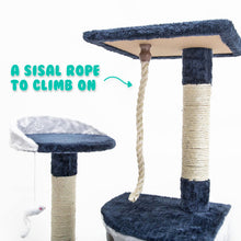 Load image into Gallery viewer, Paw Mate 120cm Blue Cat Tree Bear Multi Level Scratcher
