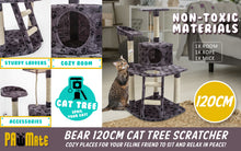Load image into Gallery viewer, Paw Mate 120cm Grey Cat Tree Bear Multi Level Scratcher
