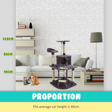 Load image into Gallery viewer, Paw Mate 120cm Grey Cat Tree Bear Multi Level Scratcher

