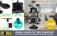 Load image into Gallery viewer, Paw Mate 201cm Grey Cat Tree Parala Multi Level Scratcher
