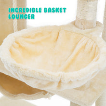 Load image into Gallery viewer, Paw Mate 140cm Beige Cat Tree Maple Multi Level Scratcher
