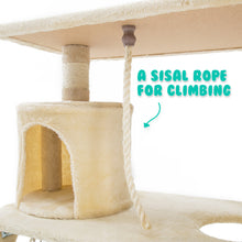 Load image into Gallery viewer, Paw Mate 140cm Beige Cat Tree Maple Multi Level Scratcher
