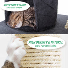 Load image into Gallery viewer, Paw Mate 140cm Grey Cat Tree Maple Multi Level Scratcher
