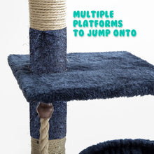 Load image into Gallery viewer, Paw Mate 262cm Blue Cat Tree Paradise Multi Level Scratcher
