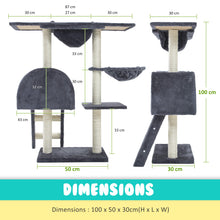 Load image into Gallery viewer, Paw Mate 100cm Grey Cat Tree Atacama Multi Level Scratcher
