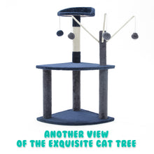 Load image into Gallery viewer, Paw Mate 96cm Blue Cat Tree Luna Multi Level Scratcher
