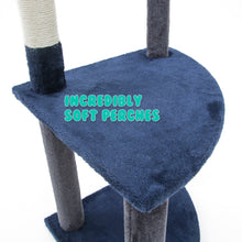 Load image into Gallery viewer, Paw Mate 96cm Blue Cat Tree Luna Multi Level Scratcher
