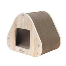 Load image into Gallery viewer, Yaomi Wood Triangle Cat Scratcher Sofa Pet Bed
