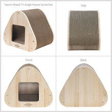 Load image into Gallery viewer, Yaomi Wood Triangle Cat Scratcher Sofa Pet Bed
