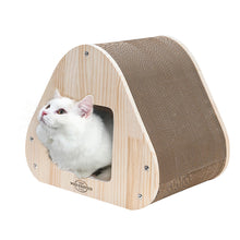 Load image into Gallery viewer, Yaomi Wood Triangle Cat Scratcher Sofa Pet Bed
