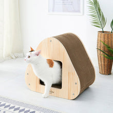 Load image into Gallery viewer, Yaomi Wood Triangle Cat Scratcher Sofa Pet Bed
