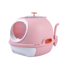 Load image into Gallery viewer, Hooded Cat Toilet Litter Box Tray House With Drawer &amp; Scoop Pink
