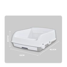 Load image into Gallery viewer, Large Cat Litter Tray Box Kitty Toilet with Rack Scoop &amp; Drawer-Style Cleaning Box White
