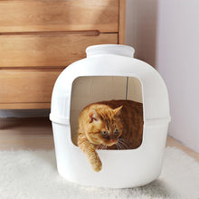 Load image into Gallery viewer, Multifunctional Cat Litter Box Pet Cat House Semi-Enclosed White
