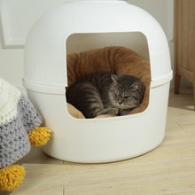 Load image into Gallery viewer, Multifunctional Cat Litter Box Pet Cat House Semi-Enclosed White
