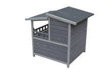 Load image into Gallery viewer, 2 Story Cat Shelter Condo with Escape Door Rainproof Kitty House
