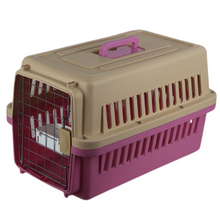 Load image into Gallery viewer, New Medium Dog Cat Rabbit Crate Pet Airline Carrier Cage With Bowl &amp; Tray Pink
