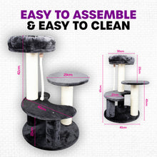 Load image into Gallery viewer, Pet Basic 3 Level Cat Scratching Tower &amp; Cosy Bed Scratch Climb 65 x 40cm
