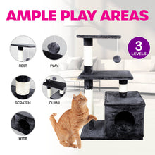 Load image into Gallery viewer, Pet Basic 3 Level Cat Scratching Tower &amp; Playhouse Scratch 80 x 40 x 50cm
