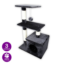Load image into Gallery viewer, Pet Basic 3 Level Cat Scratching Tower &amp; Playhouse Scratch 80 x 40 x 50cm
