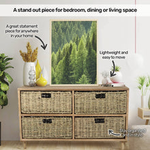 Load image into Gallery viewer, Home Master 4 Drawer Natural Seagrass Wooden Storage Chest Stylish 46cm
