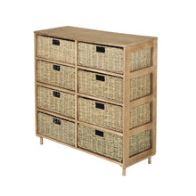 Load image into Gallery viewer, Home Master 8 Drawer Natural Seagrass Wooden Storage Chest Stylish 85cm
