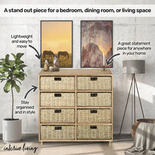 Load image into Gallery viewer, Home Master 8 Drawer Natural Seagrass Wooden Storage Chest Stylish 85cm
