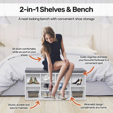 Load image into Gallery viewer, Home Master 2-In-1 Storage/Shoe Cabinet With Padded Cushion Bench 102cm
